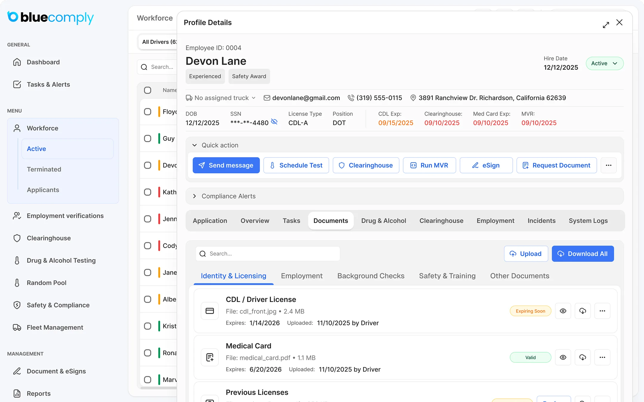 BloomWise History screen with fees-avoided counter, overdraft streak, and action log